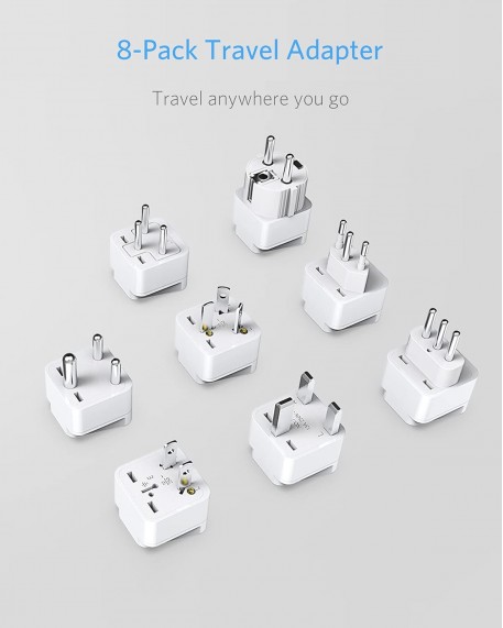 BESTEK 8-Pack Travel Adapter Plug Converter 